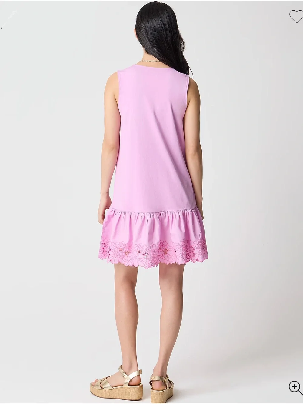 J. Crew Factory Sleeveless Pink Eyelet-Hem Mini Dress - Picture 3 of 4